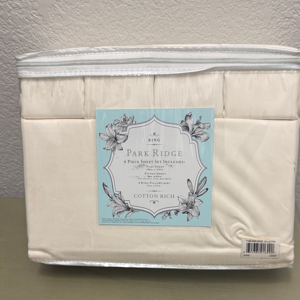 Cotton Rich King Sheet Set in Cream